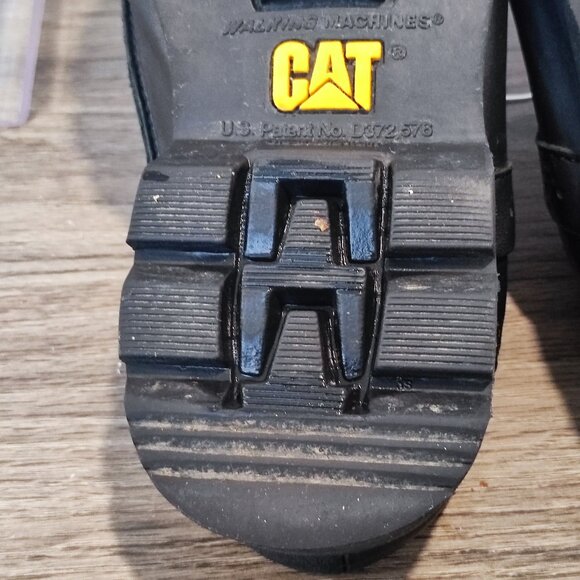 CAT Caterpillar Mule Clogs sz 7W Black Leather Walking Machines Slip On Platform - Picture 16 of 16